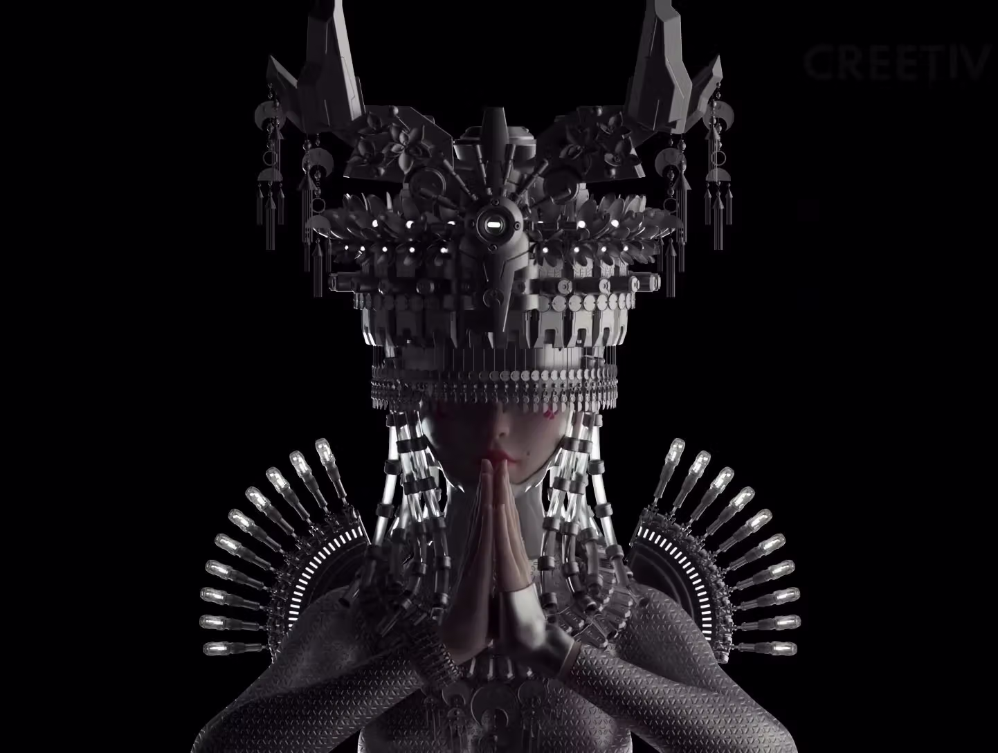 5m Miao silver cyber goddess