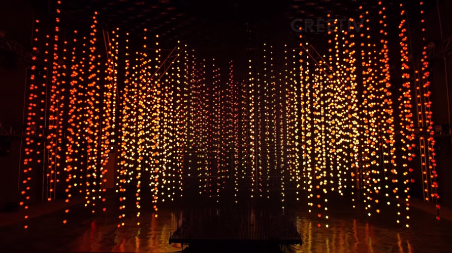 60% transparency Dragon 3D Display with 2mm cables and 3mm LEDs