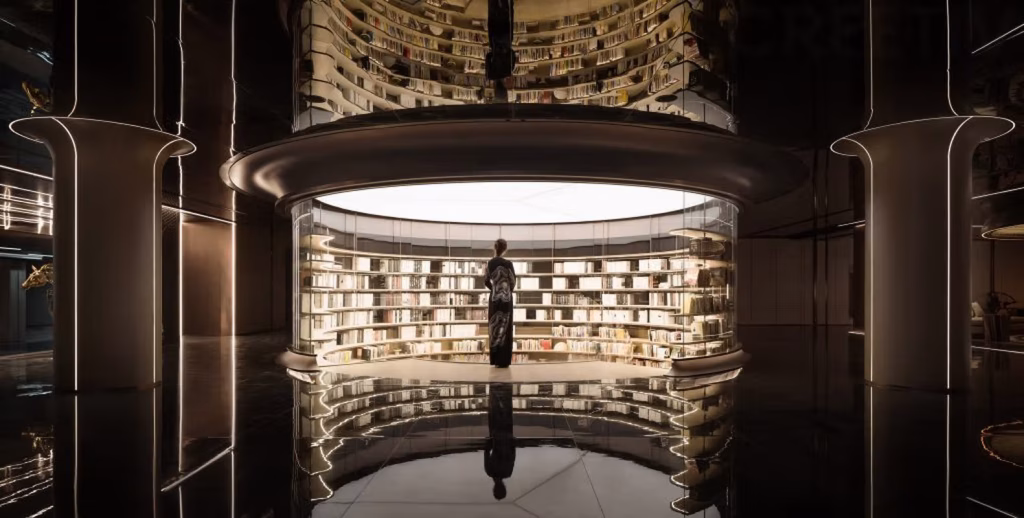 At the entrance of the Guomaofu Clubhouse Library