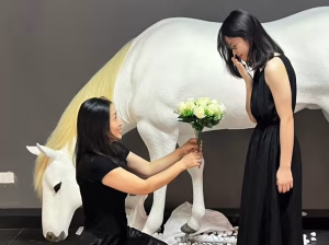 Bionic horse sculpture at Zhuhai mall