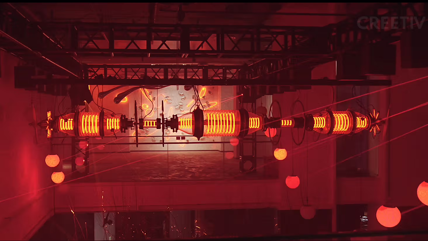 Close-up of kinetic light modules in Energy Memory installation Shanghai 2025