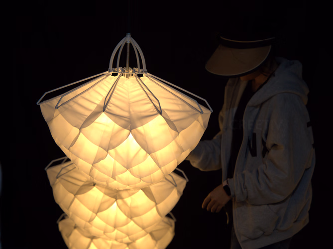 Lumina Bloom kinetic flower and girl