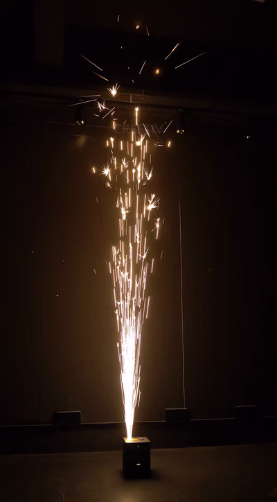 Mini spark fountain in romantic event setting with safe cold sparks 2