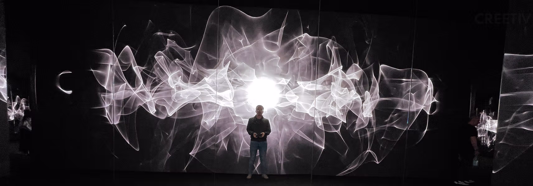 White lighting version of Dragon 3D Display kinetic wall Milan Design Week 2024