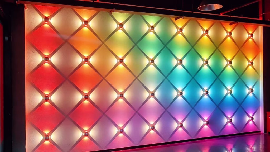 Cross star light 5 Cross star light RGBW on wall